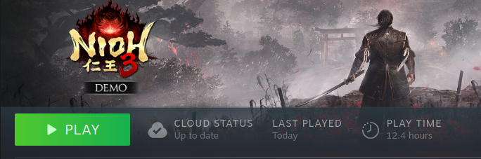 An image of my playtime with the Nioh 3 demo. It is 12.4 hours